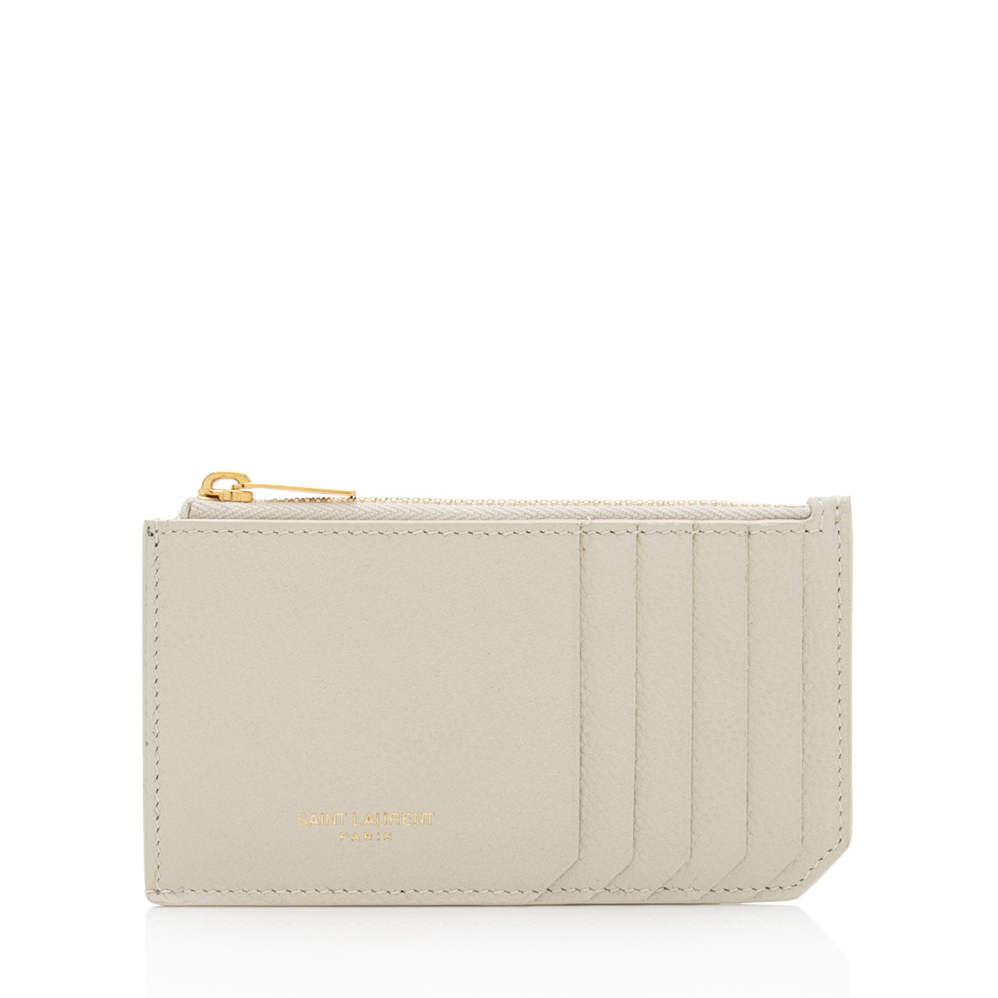 Saint Laurent Grain de Poudre Fragments Zipper Card Case (SHF-CE2v77)