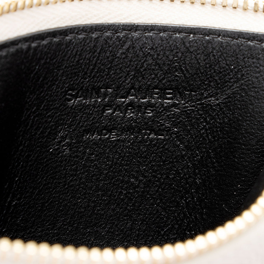 Saint Laurent Grain de Poudre Fragments Zipper Card Case (SHF-CE2v77)