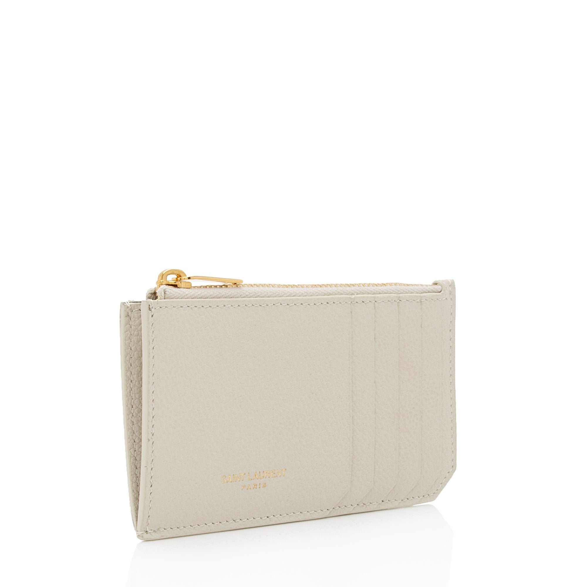 Saint Laurent Grain de Poudre Fragments Zipper Card Case (SHF-CE2v77)