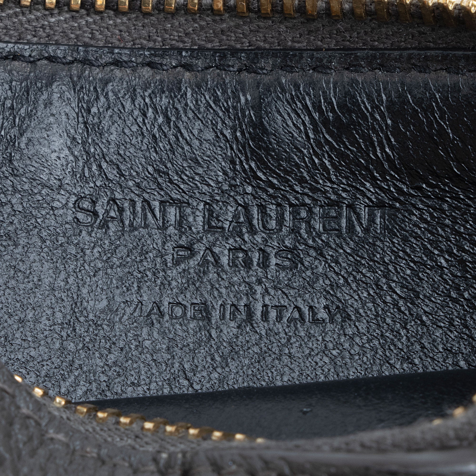 Saint Laurent Grain de Poudre Fragments Zipper Card Case (SHF-guNOD1)