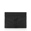 Saint Laurent Matelasse Grain de Poudre Monogram Card Case (SHF-dAEZr6)