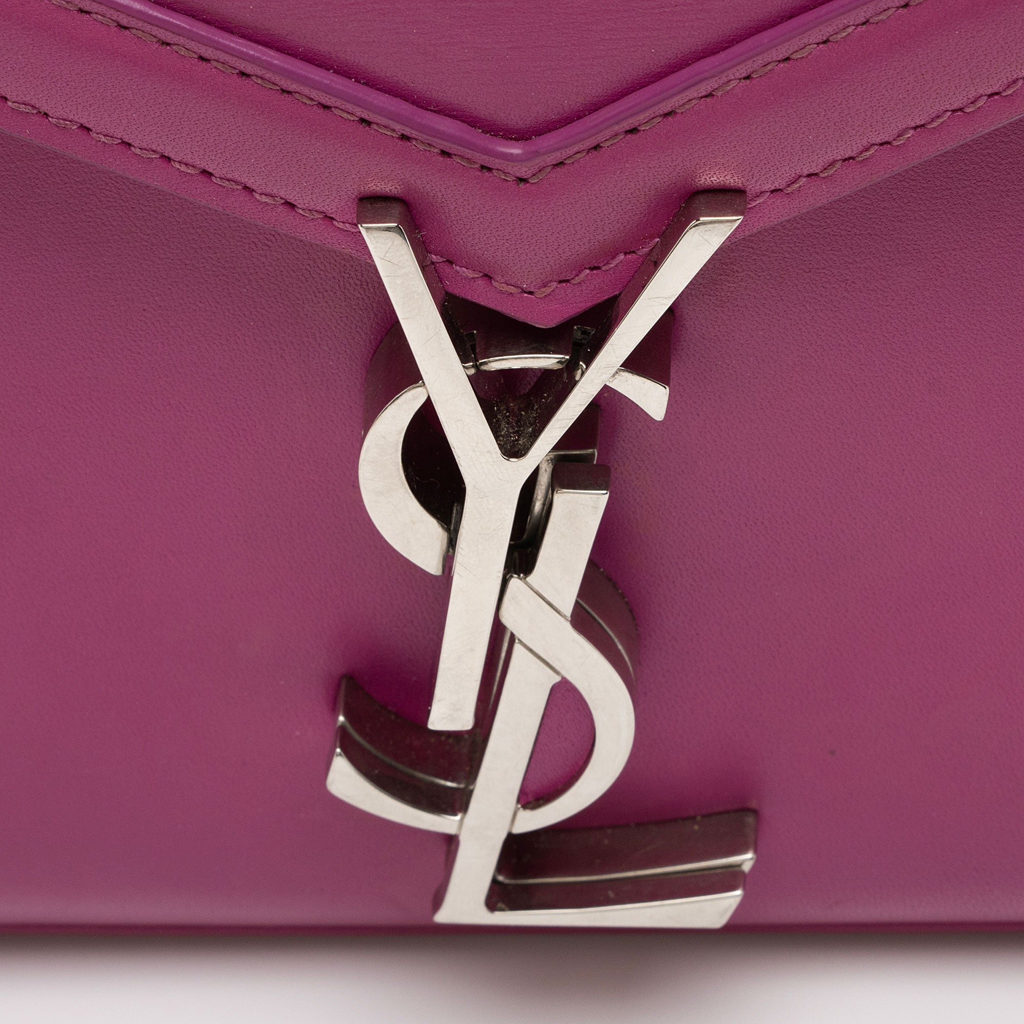 Saint Laurent Grain de Poudre Monogram Cassandra Mini Top Handle Bag - FINAL SALE (SHF-Vxl0wA)