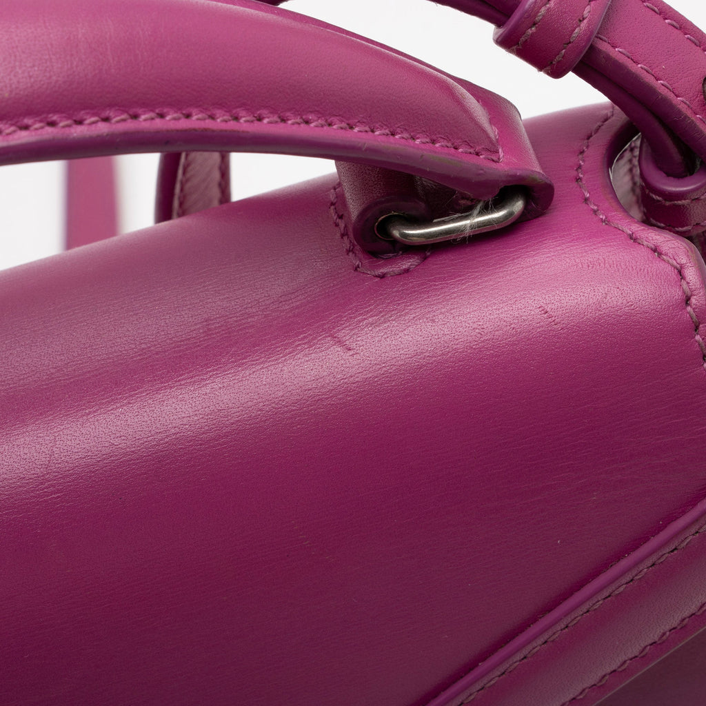 Saint Laurent Grain de Poudre Monogram Cassandra Mini Top Handle Bag - FINAL SALE (SHF-Vxl0wA)