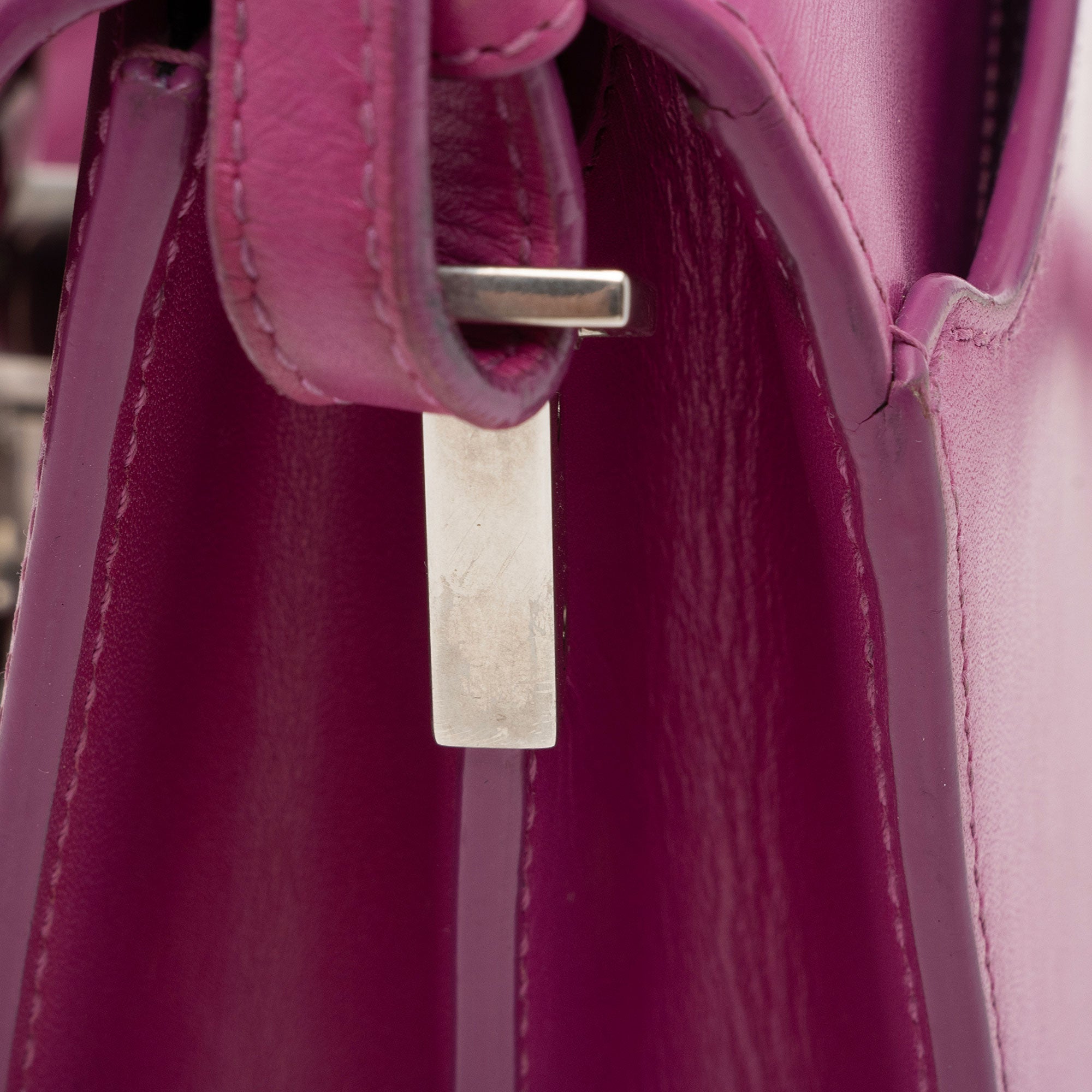 Saint Laurent Grain de Poudre Monogram Cassandra Mini Top Handle Bag - FINAL SALE (SHF-Vxl0wA)