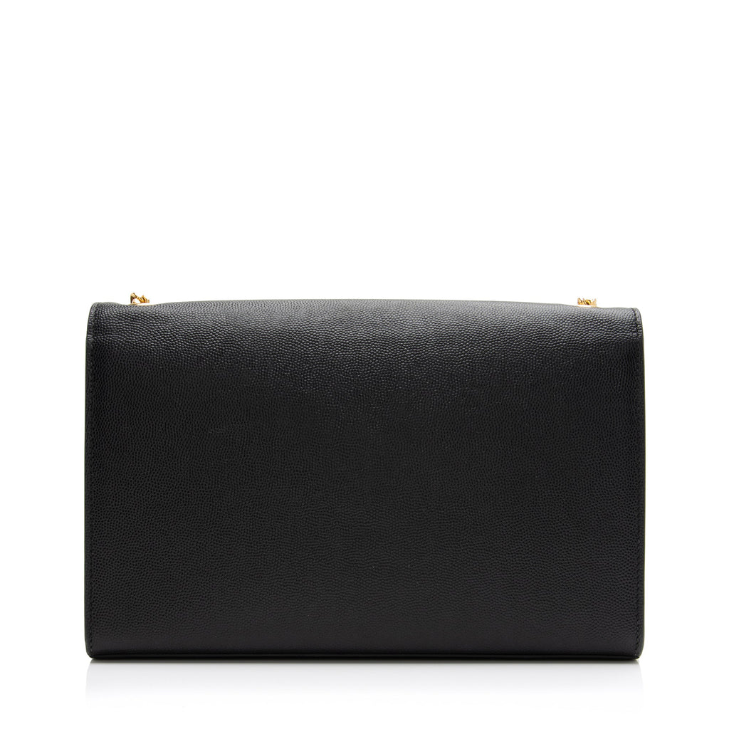 Saint Laurent Grain de Poudre Monogram Kate Chain Medium Shoulder Bag (SHF-rJQIm6)