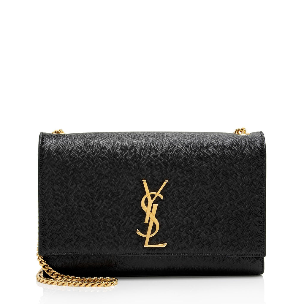Saint Laurent Grain de Poudre Monogram Kate Chain Medium Shoulder Bag (SHF-xw0vdE)