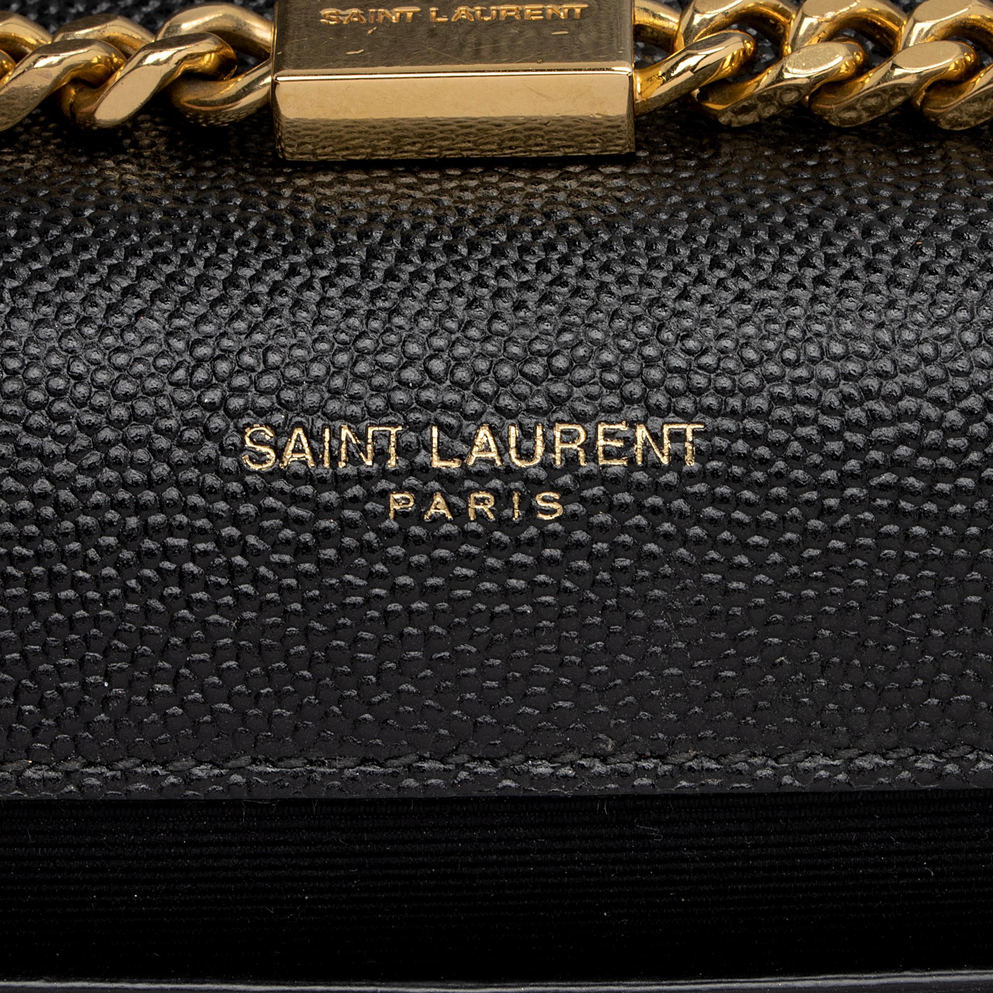 Saint Laurent Grain de Poudre Monogram Kate Chain Medium Shoulder Bag (SHF-xw0vdE)