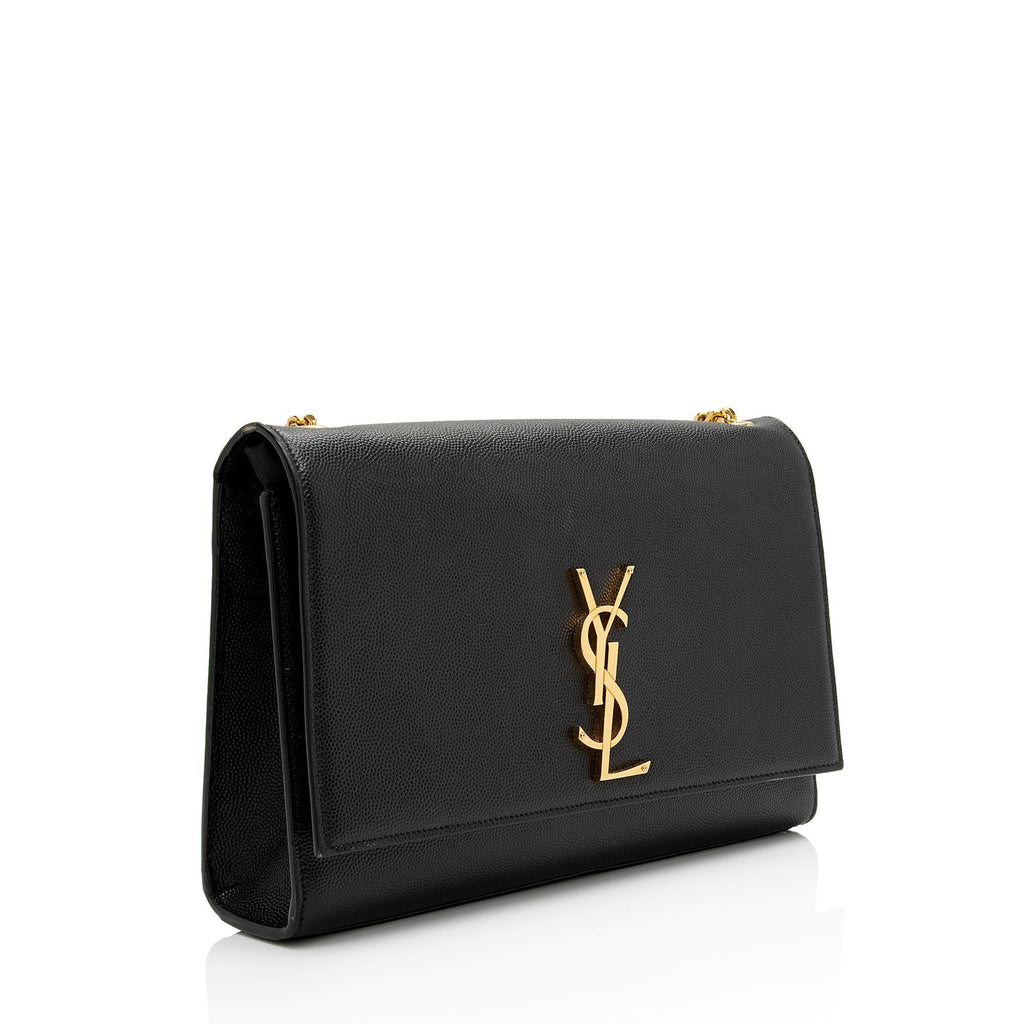 Saint Laurent Grain de Poudre Monogram Kate Chain Medium Shoulder Bag (SHF-xw0vdE)
