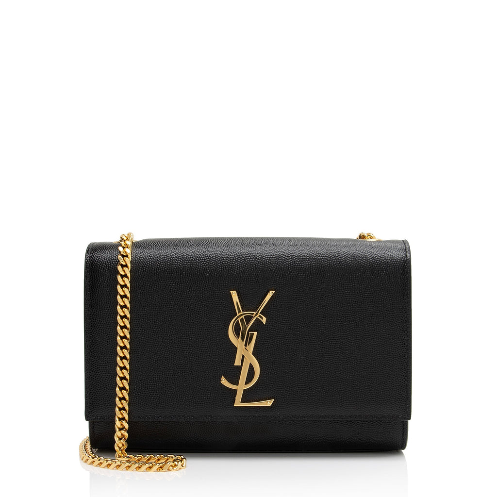 Saint Laurent Grain de Poudre Monogram Kate Chain Small Shoulder Bag (SHF-fpBhFG)