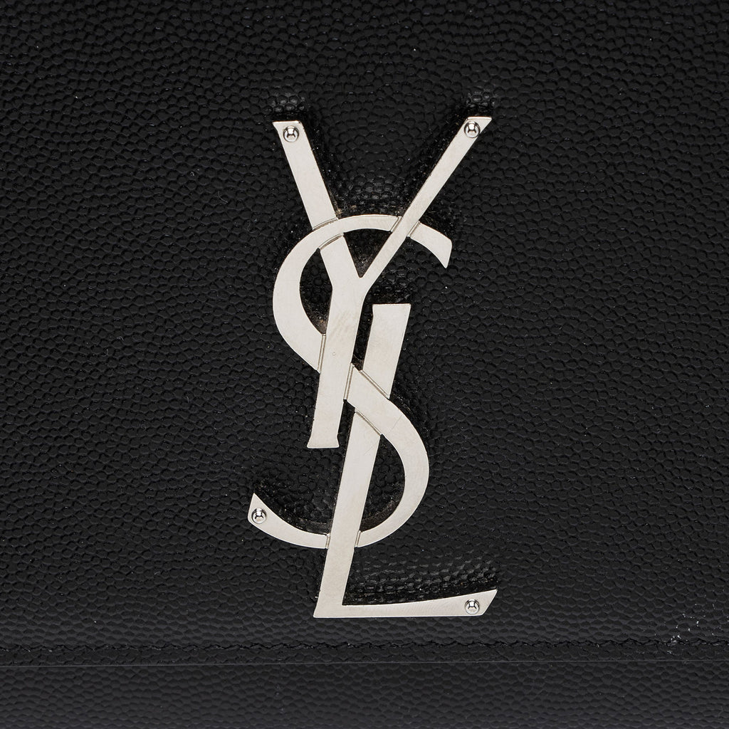 Saint Laurent Grain de Poudre Monogram Kate Medium Shoulder Bag (SHF-uJEVt3)