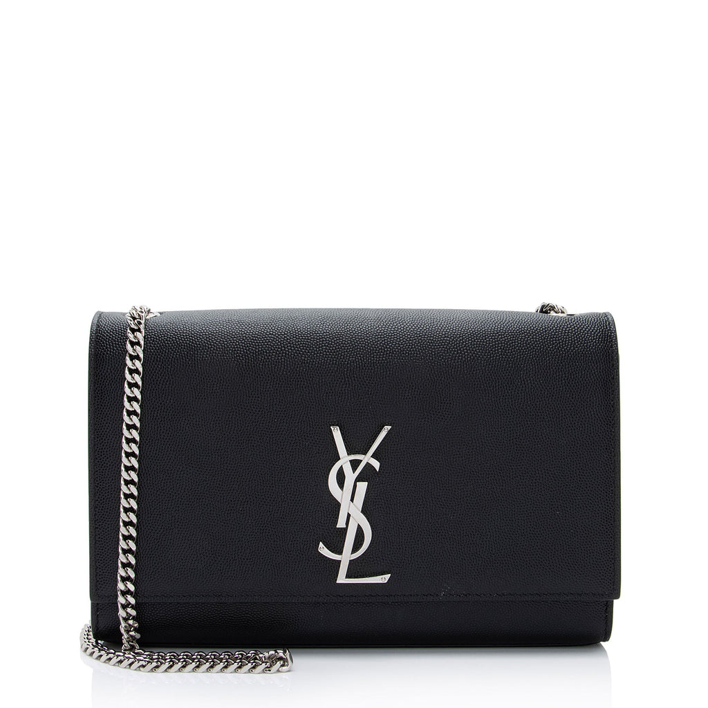 Saint Laurent Grain de Poudre Monogram Kate Medium Shoulder Bag (SHF-uJEVt3)