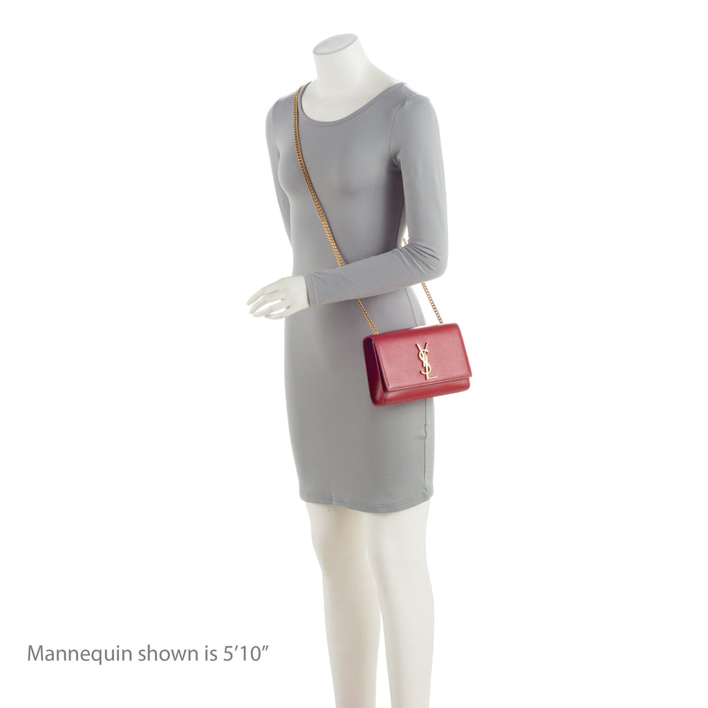 Saint Laurent Grain de Poudre Monogram Kate Small Shoulder Bag (SHF-D9TPdi)
