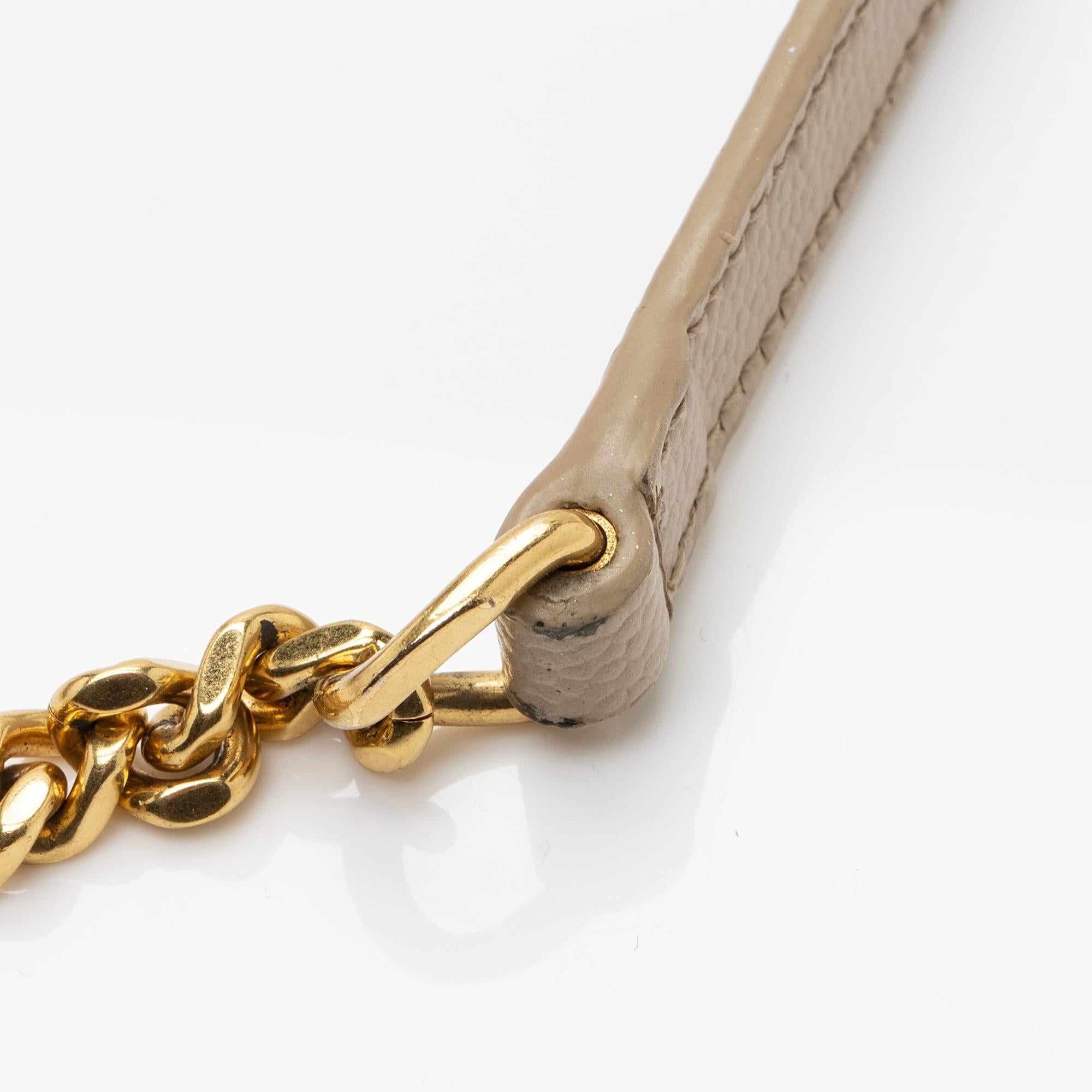 Saint Laurent Grain de Poudre Monogram Kate Tassel Chain Wallet (SHF-RnbEHa)
