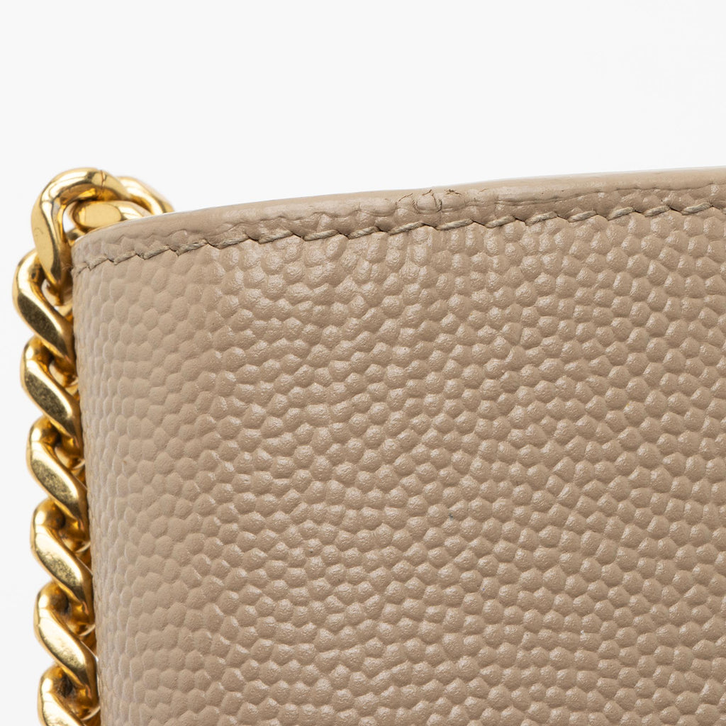 Saint Laurent Grain de Poudre Monogram Kate Tassel Chain Wallet (SHF-RnbEHa)