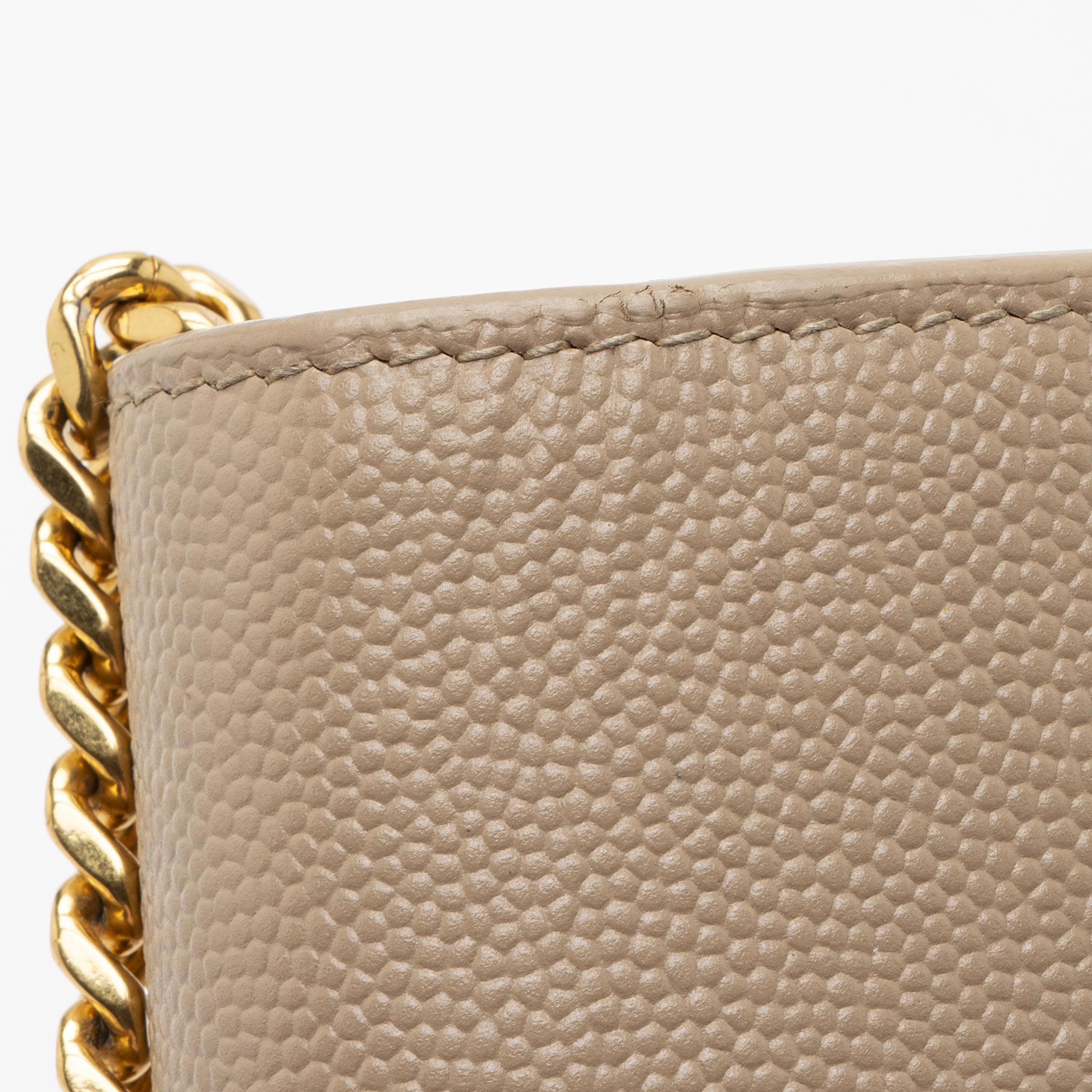 Saint Laurent Grain de Poudre Monogram Kate Tassel Chain Wallet (SHF-RnbEHa)