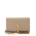 Saint Laurent Grain de Poudre Monogram Kate Tassel Chain Wallet (SHF-RnbEHa)
