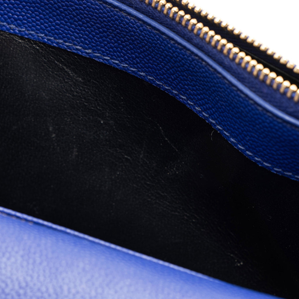 Saint Laurent Grain de Poudre Monogram Kate Tassel Chain Wallet (SHF-VTLtMN)