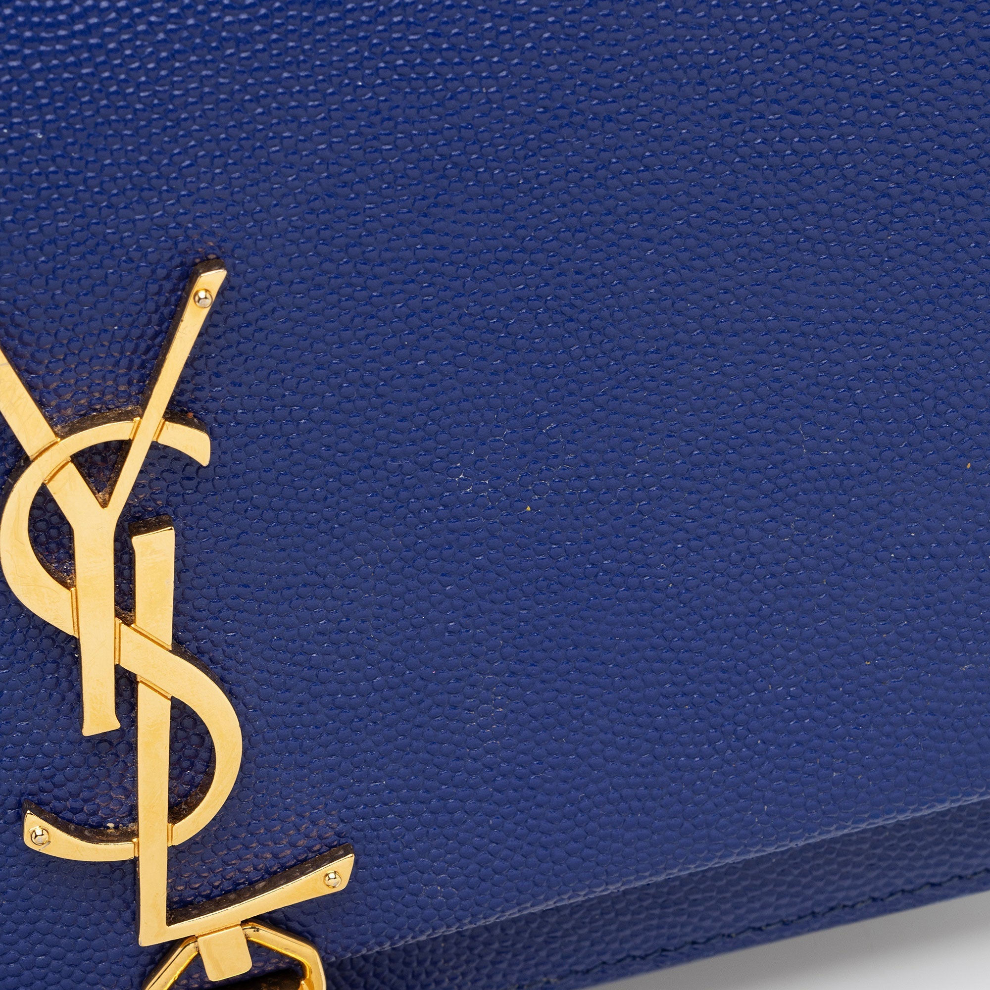 Saint Laurent Grain de Poudre Monogram Kate Tassel Chain Wallet (SHF-VTLtMN)