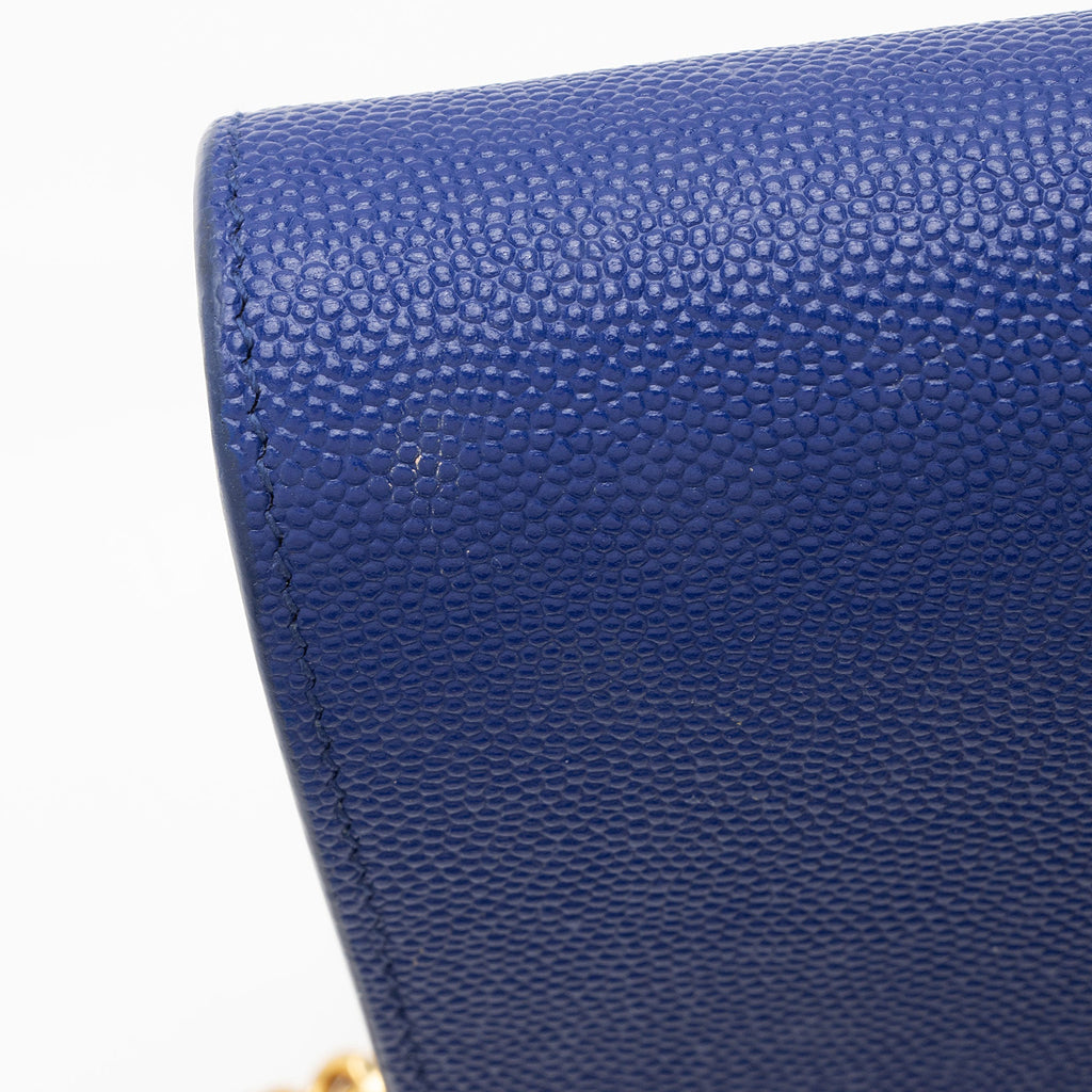 Saint Laurent Grain de Poudre Monogram Kate Tassel Chain Wallet (SHF-VTLtMN)
