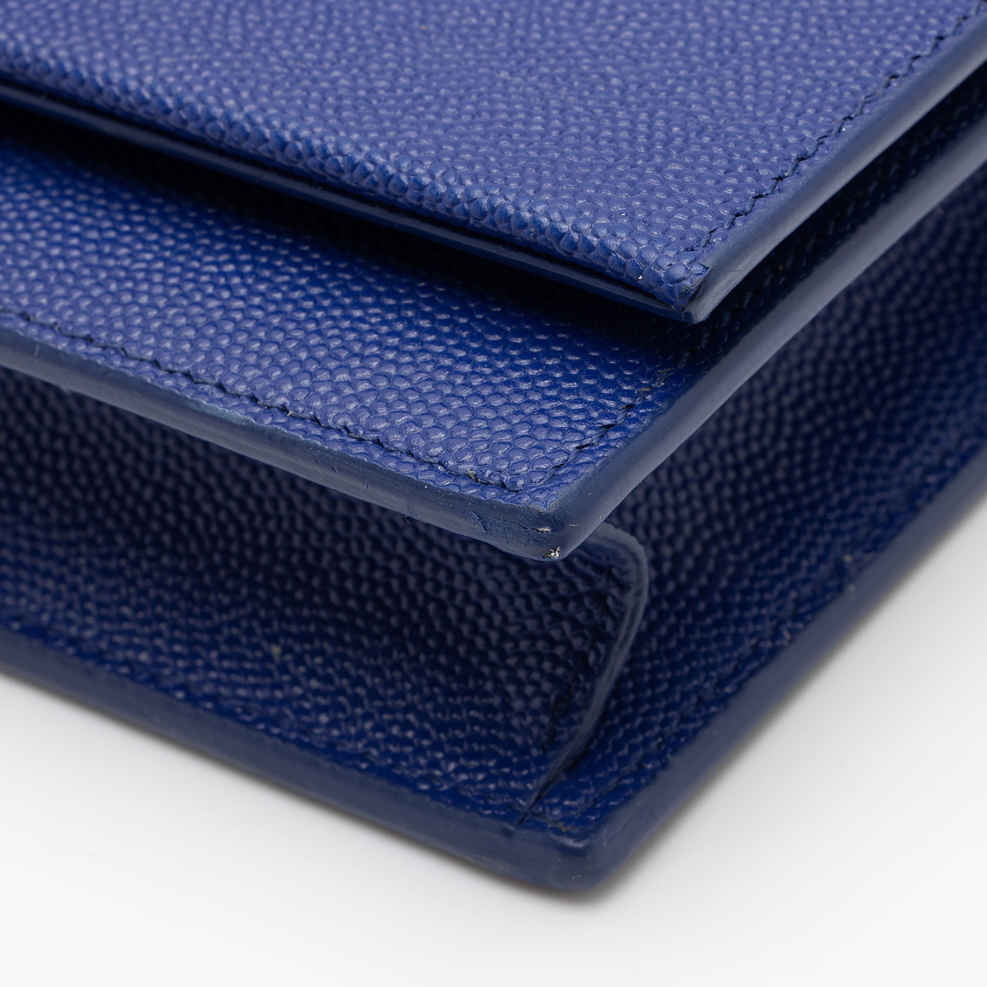 Saint Laurent Grain de Poudre Monogram Kate Tassel Chain Wallet (SHF-VTLtMN)
