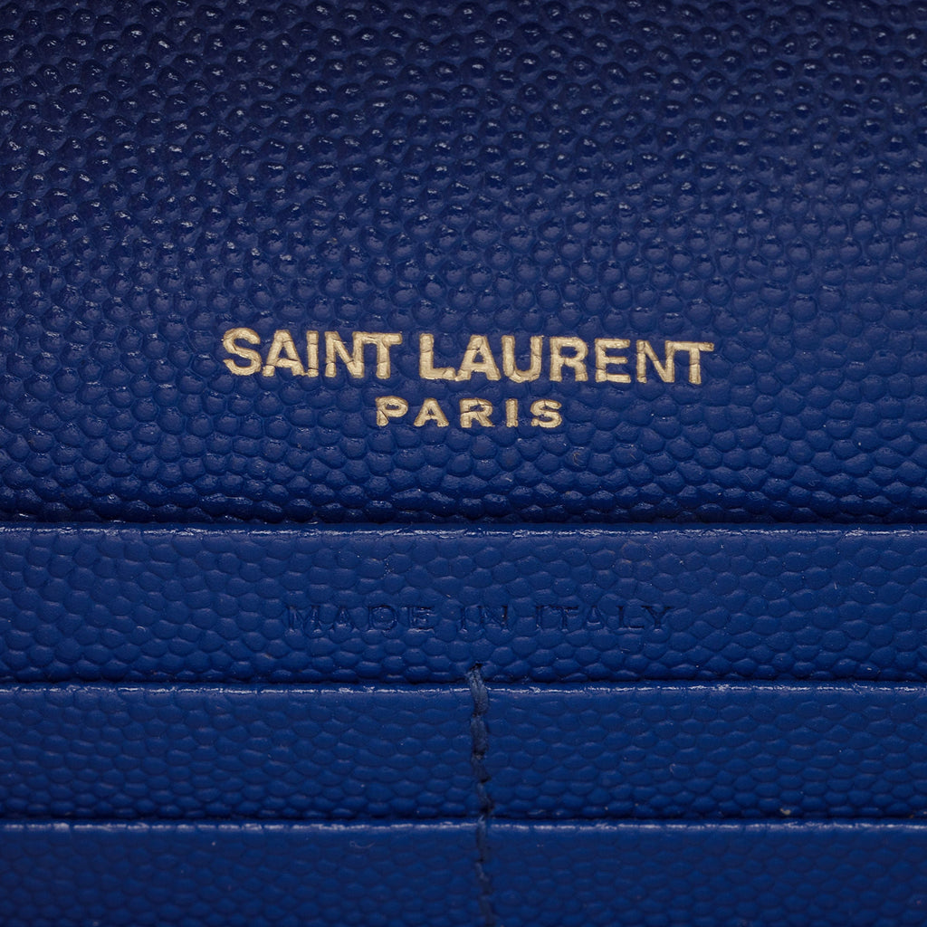 Saint Laurent Grain de Poudre Monogram Kate Tassel Chain Wallet (SHF-VTLtMN)