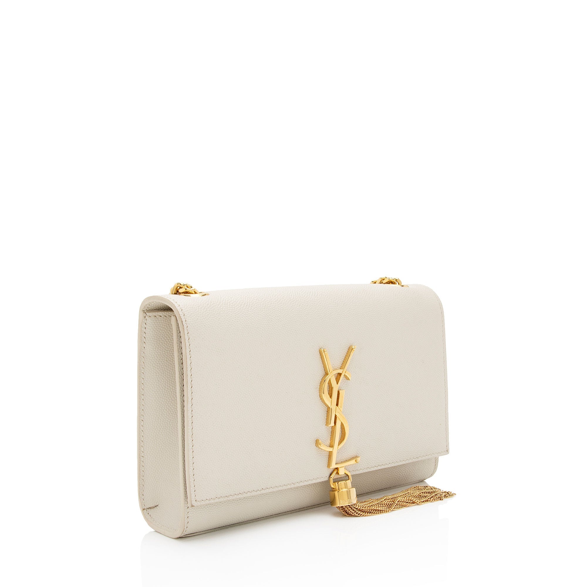 Saint Laurent Grain de Poudre Monogram Kate Tassel Small Shoulder Bag (SHF-qkyzOA)