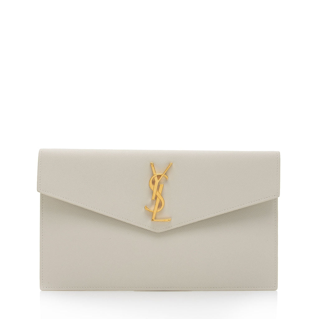Saint Laurent Grain de Poudre Monogram Uptown Clutch (SHF-GH35TG)