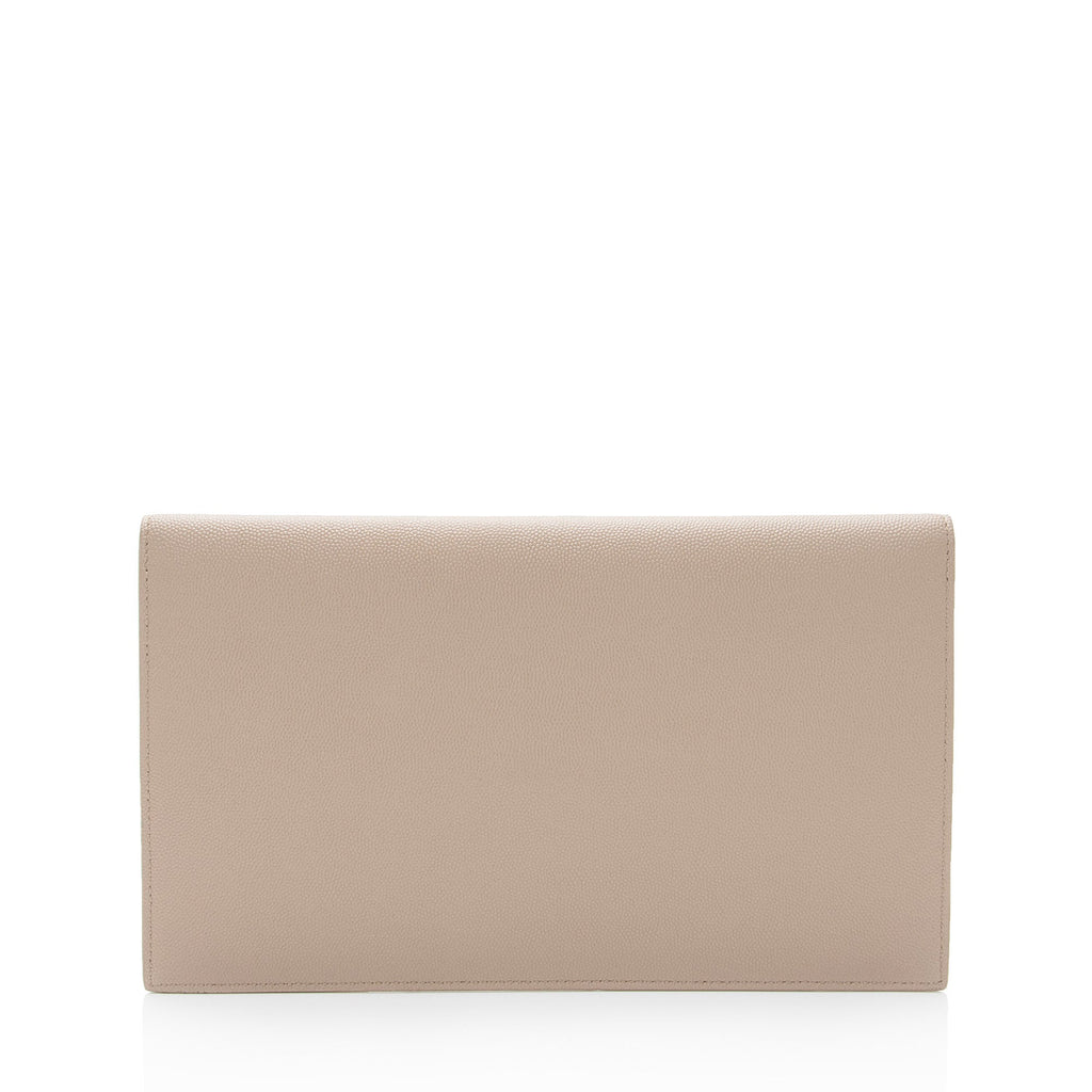 Saint Laurent Grain de Poudre Monogram Uptown Envelope Clutch (SHF-jXfAtG)