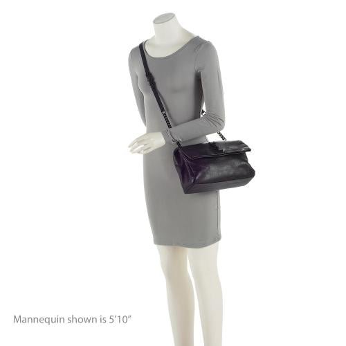 Saint Laurent Grain de Poudre Monogram West Hollywood Medium Flap Bag (SHF-rzShyo)