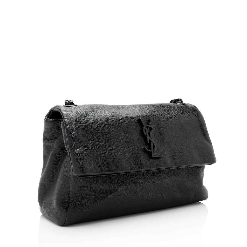 Saint Laurent Grain de Poudre Monogram West Hollywood Medium Flap Bag (SHF-rzShyo)