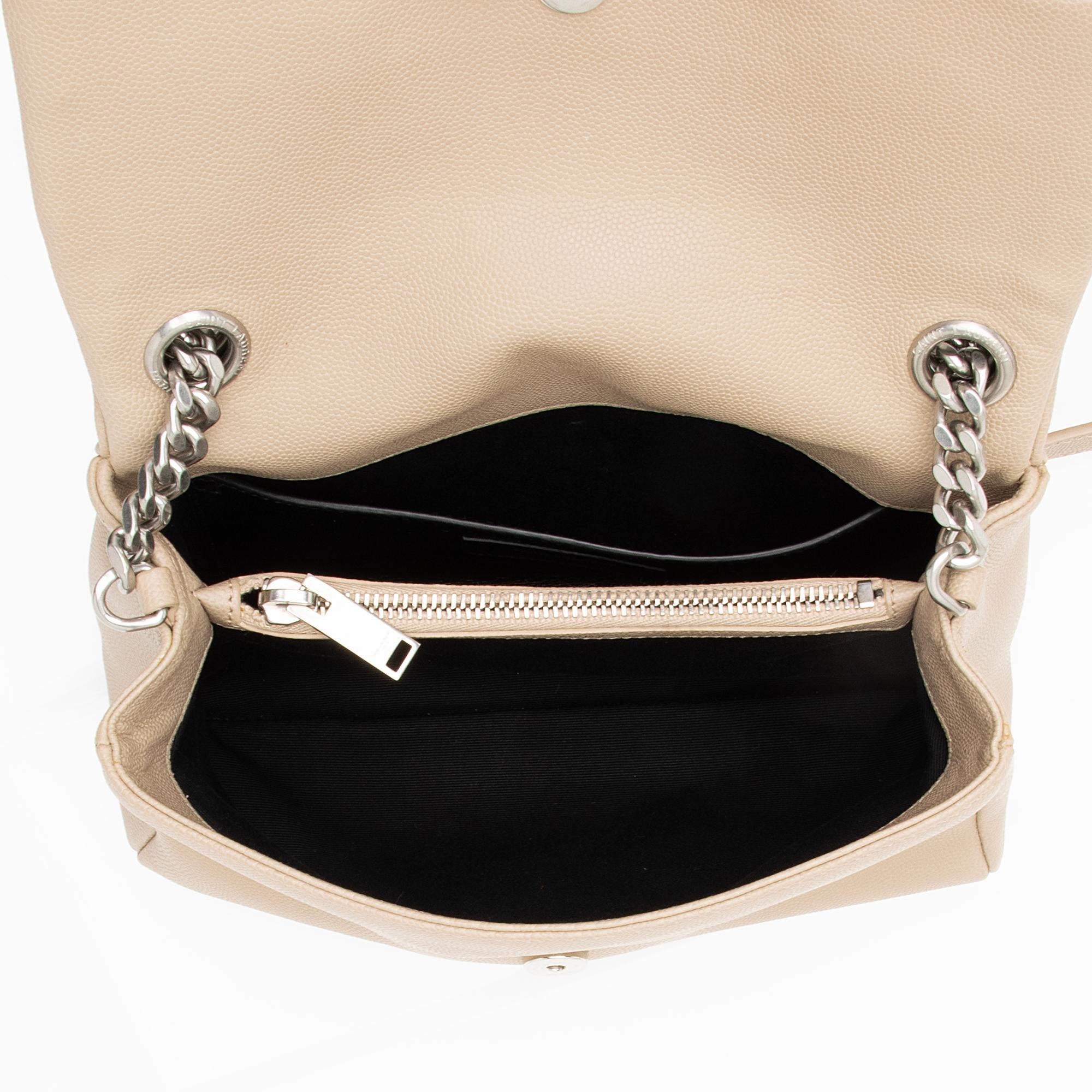 Saint Laurent Grain de Poudre Monogram West Hollywood Small Flap Bag (SHF-syqOc2)