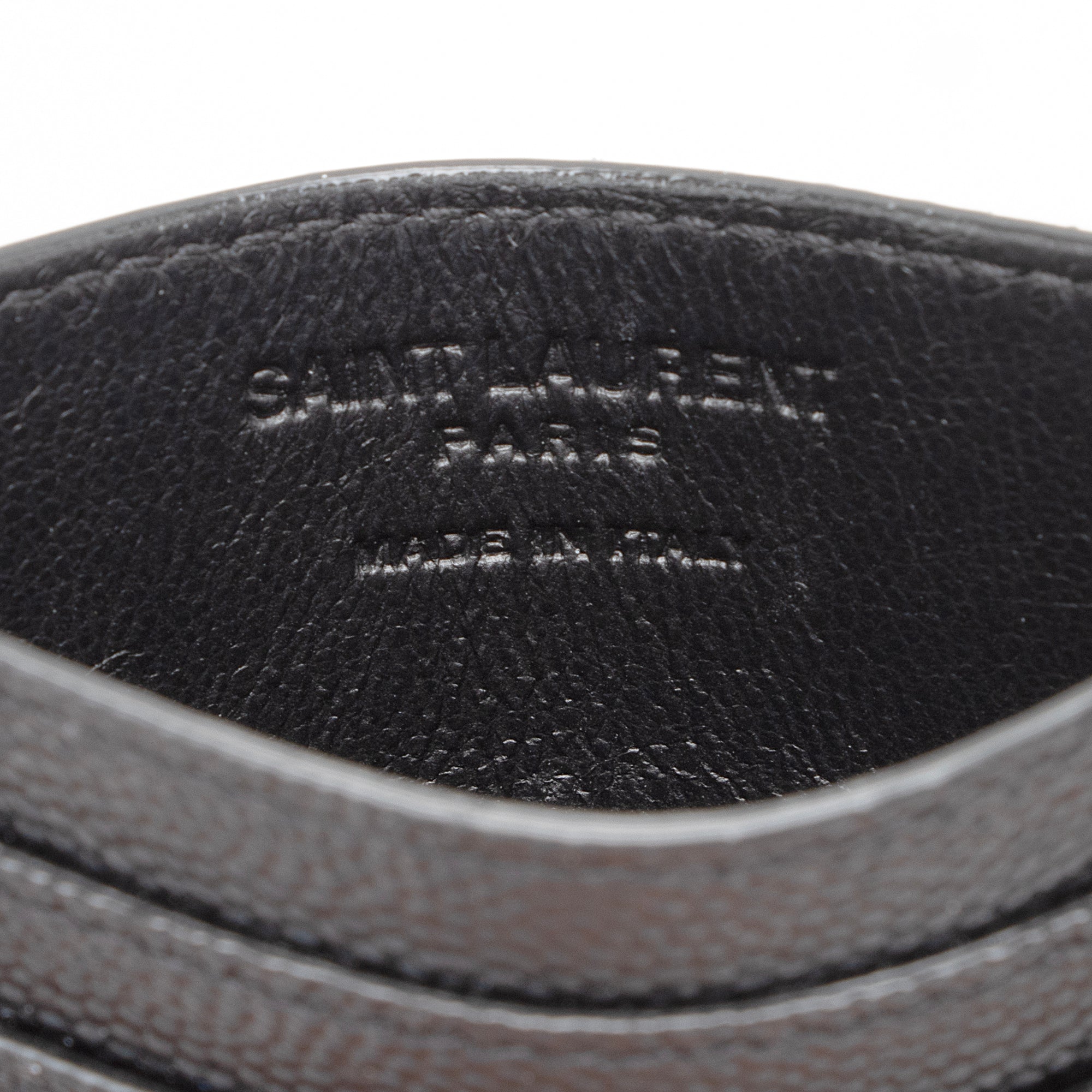 Saint Laurent Grain de Poudre Paris Card Case (SHF-UdsbXU)