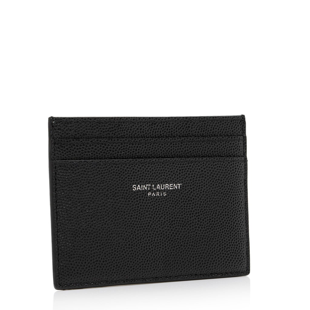Saint Laurent Grain de Poudre Paris Card Case (SHF-UdsbXU)
