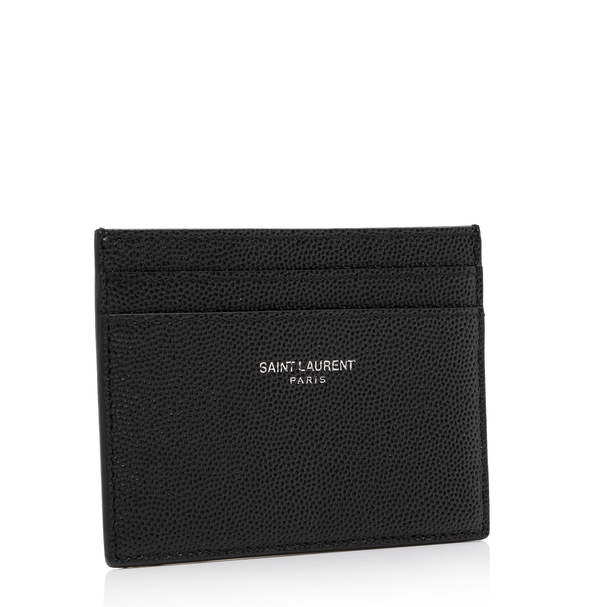 Saint Laurent Grain de Poudre Paris Card Case (SHF-UdsbXU)