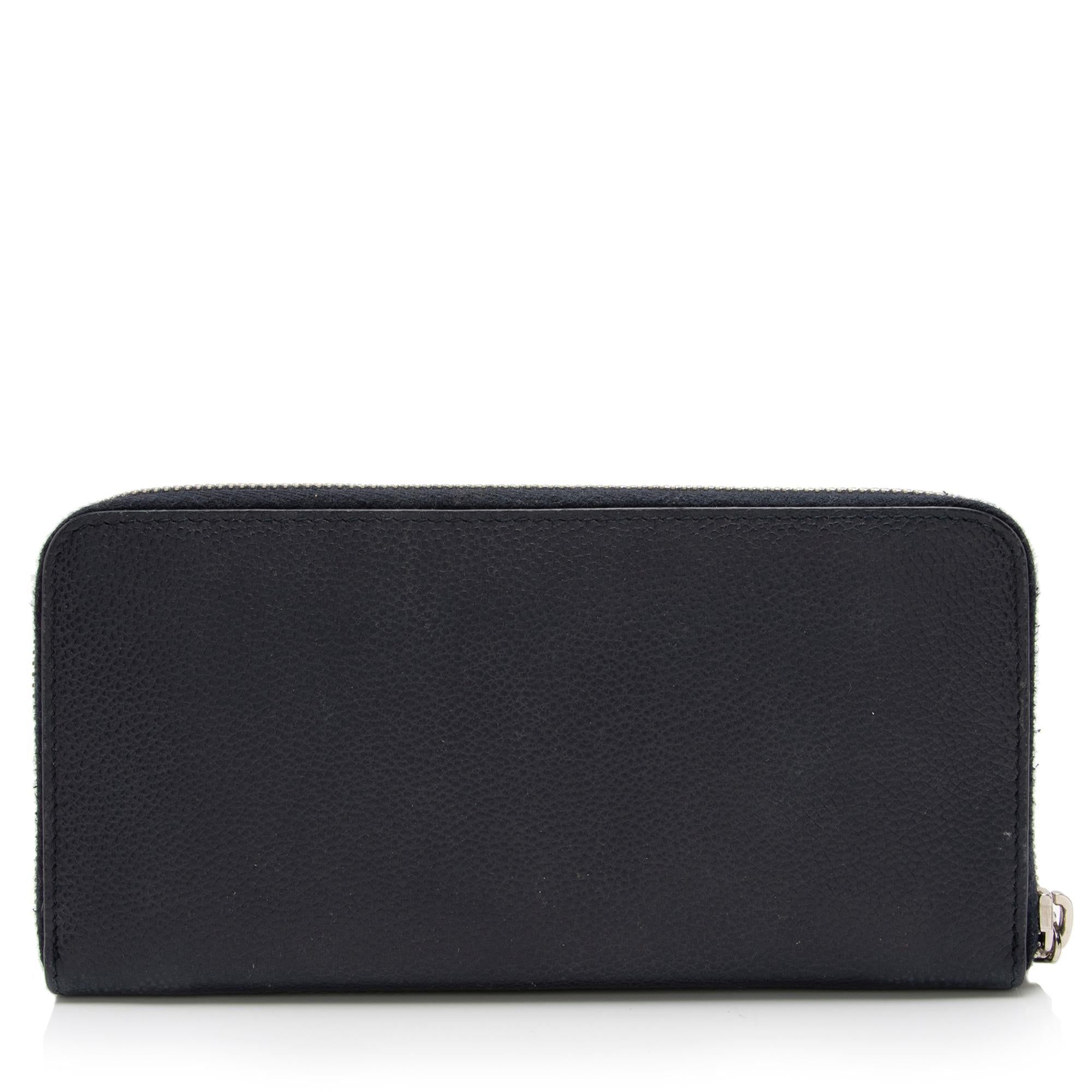 Saint Laurent Grain de Poudre Rive Gauche Zip Around Wallet (SHF-sNhxXD)