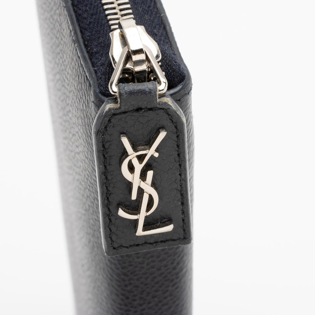Saint Laurent Grain de Poudre Rive Gauche Zip Around Wallet (SHF-sNhxXD)