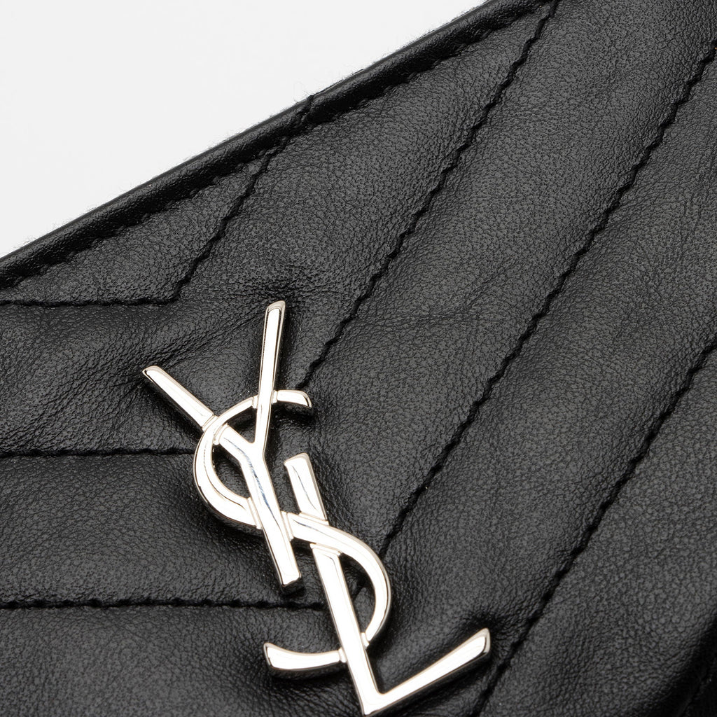 Saint Laurent Lambskin Monogram Cassandre Key Pouch (SHF-Ffj9zM)
