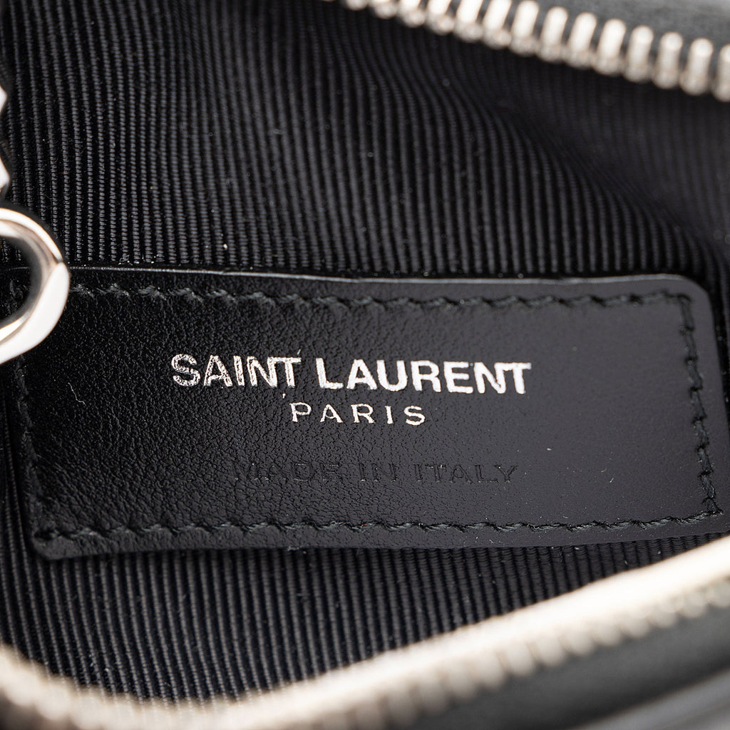 Saint Laurent Lambskin Monogram Cassandre Key Pouch (SHF-Ffj9zM)