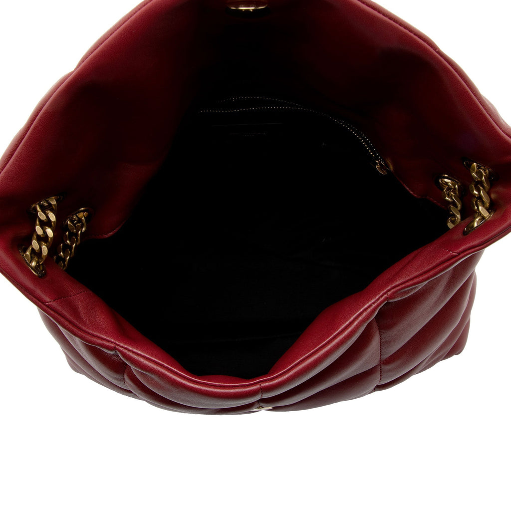 Saint Laurent Lambskin Monogram Puffer LouLou Medium Shoulder Bag (SHF-UfpAmc)