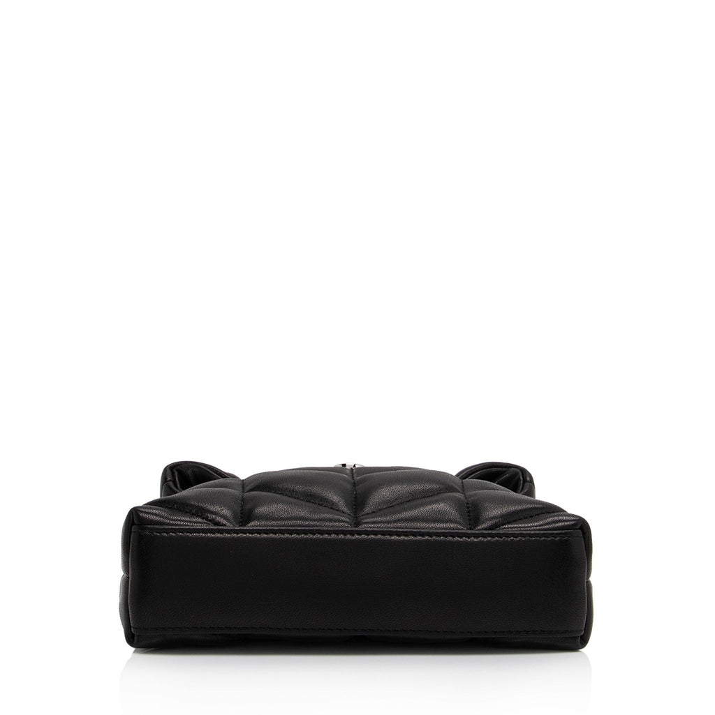 Saint Laurent Lambskin Monogram Puffer LouLou Small Clutch (SHF-mMsAcC)