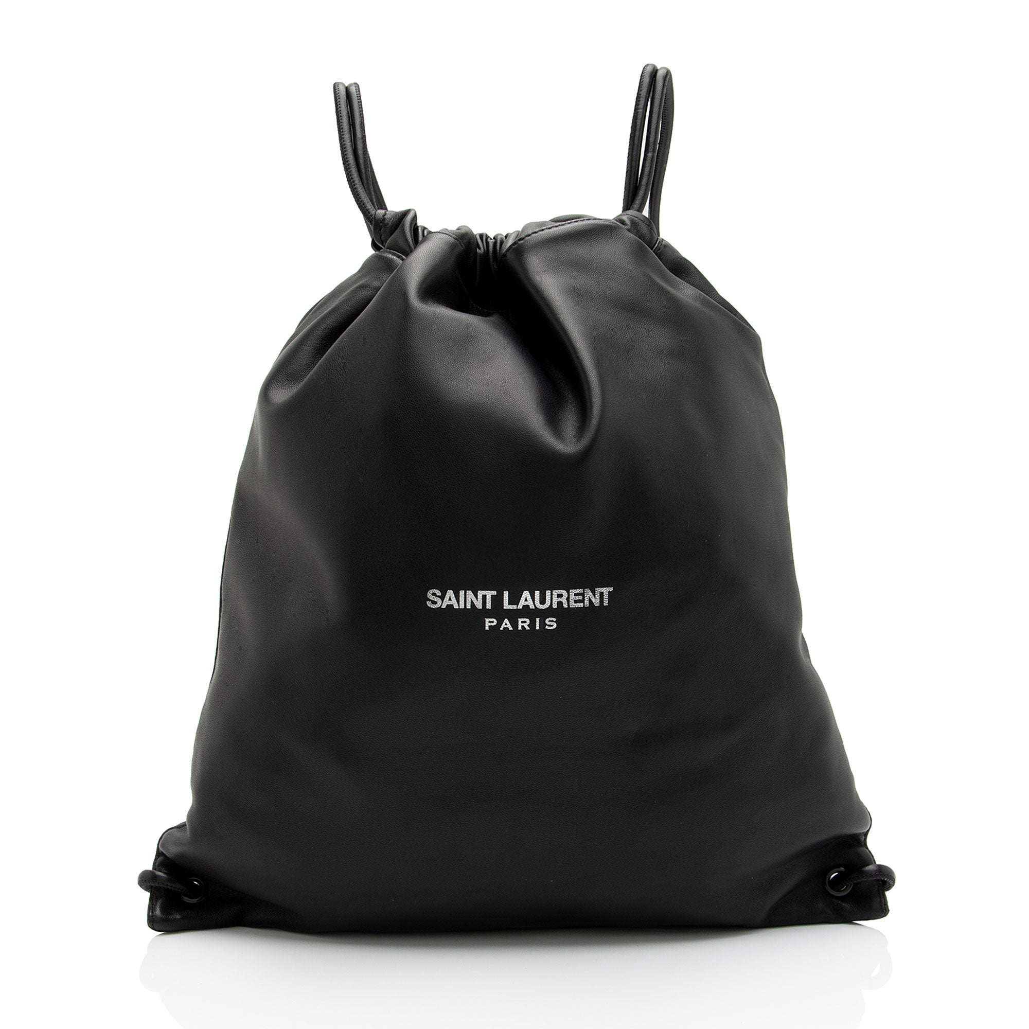 Saint Laurent Lambskin Teddy Drawstring Backpack (SHF-AWdD6b)