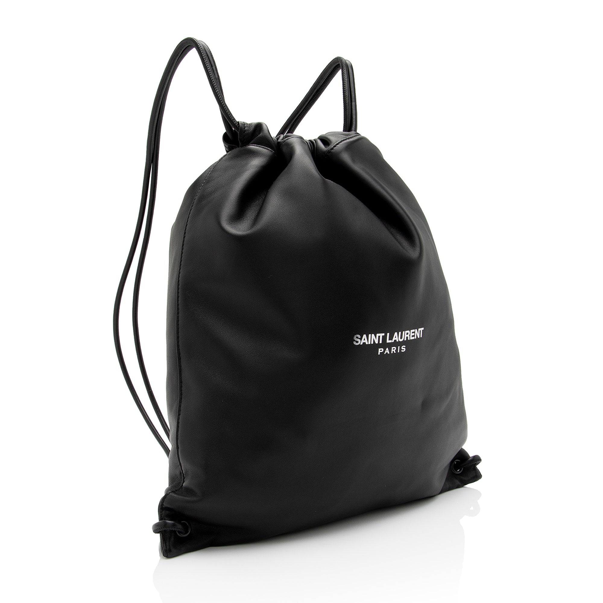 Saint Laurent Lambskin Teddy Drawstring Backpack (SHF-AWdD6b)