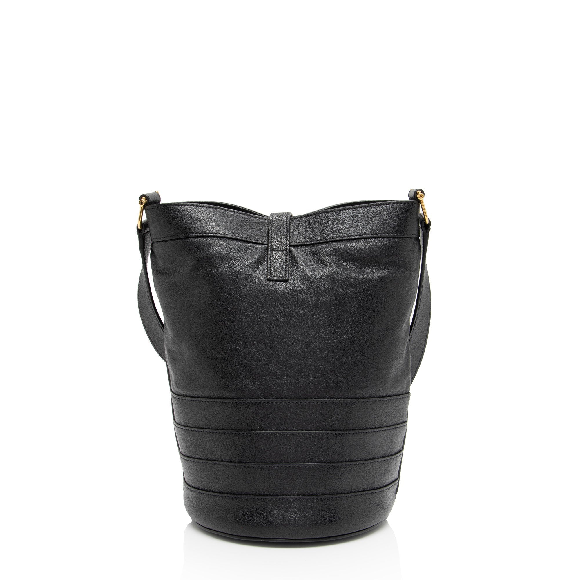 Saint Laurent Lambskin Seau Fermoir Bucket Bag (SHF-tr8sJF)