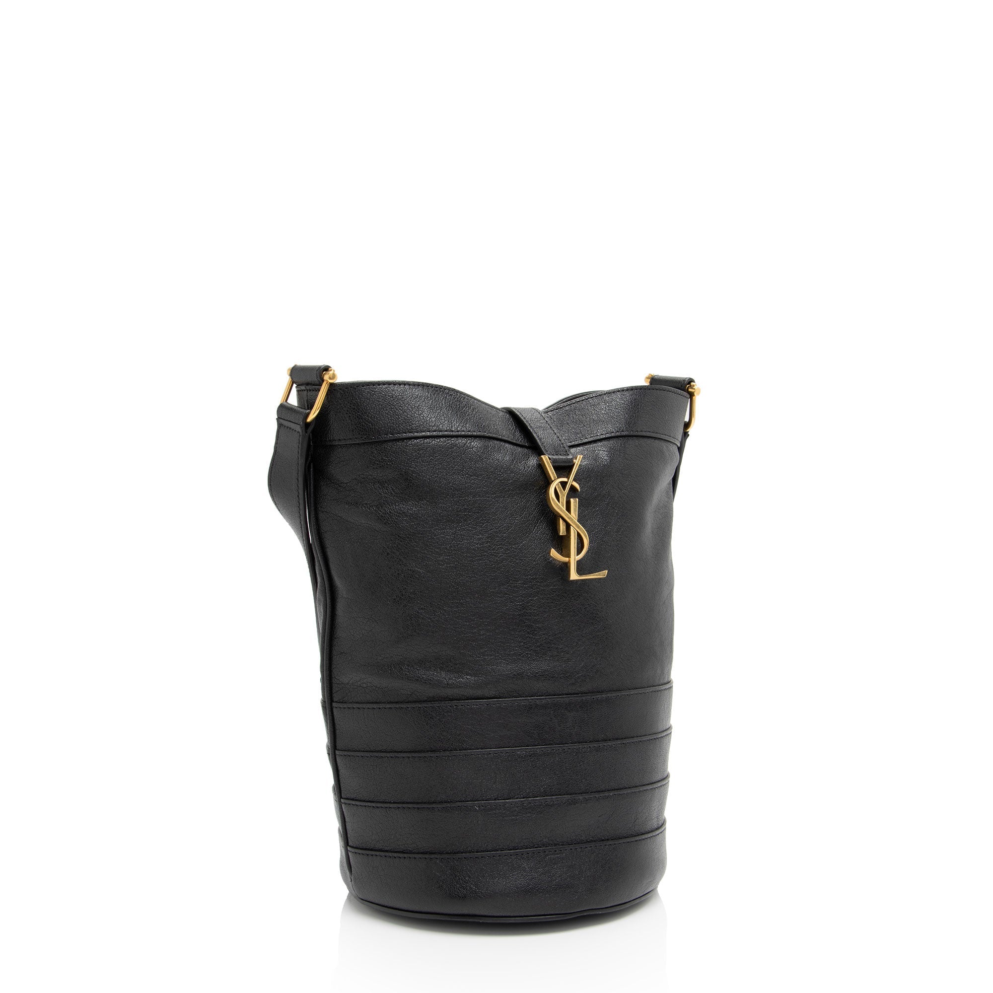 Saint Laurent Lambskin Seau Fermoir Bucket Bag (SHF-tr8sJF)