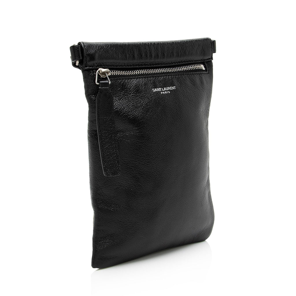 Saint Laurent Lambskin Sid Flat Crossbody Bag (SHF-PDqg2e)