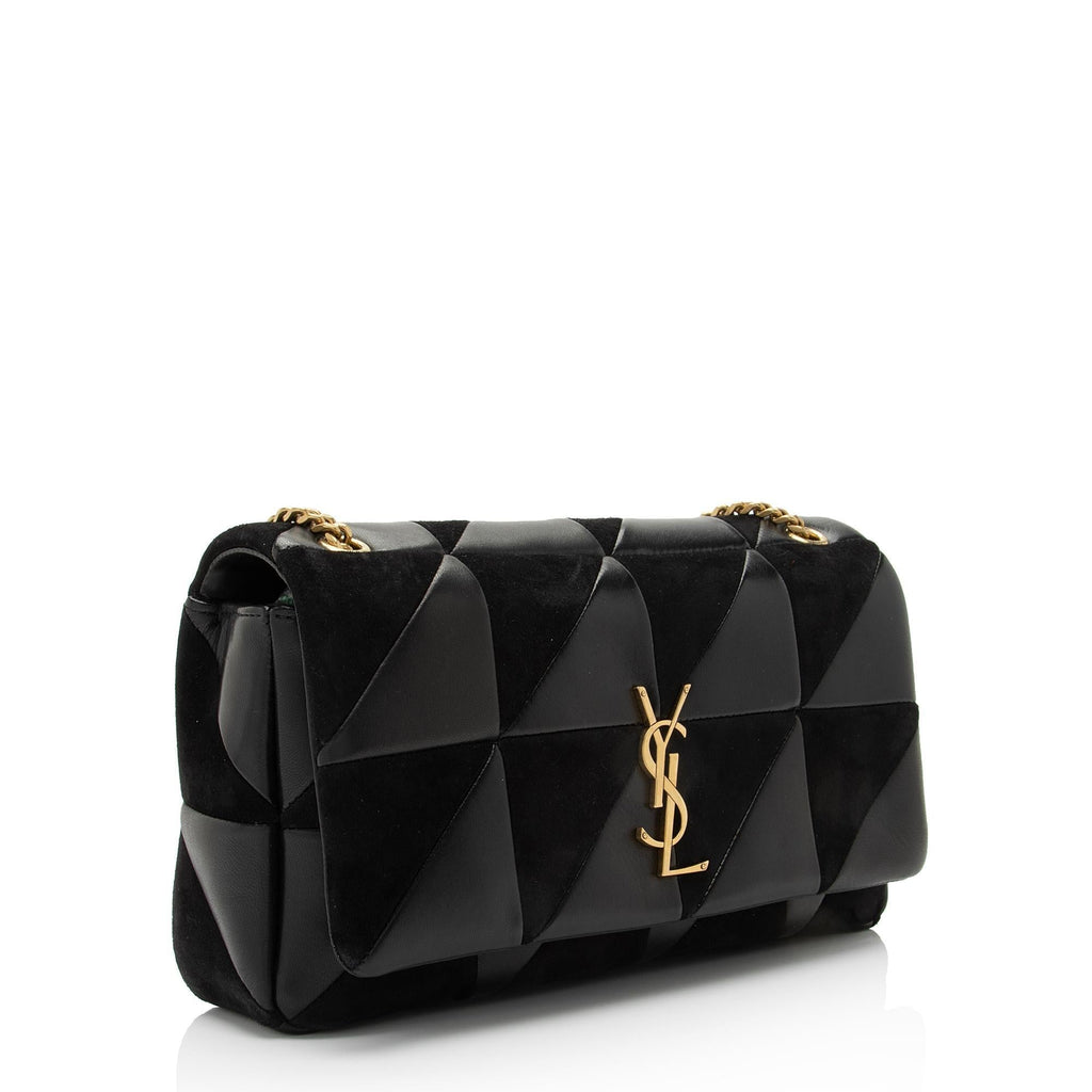 Saint Laurent Lambskin Suede Monogram Jamie Chain Medium Shoulder Bag (SHF-YBudYx)