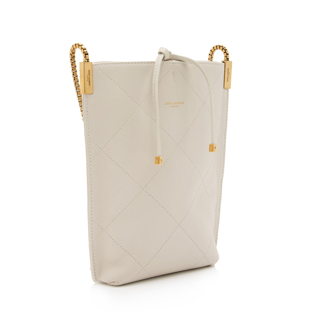 Saint Laurent Lambskin Suzanne Mini Hobo (SHF-35zMGT)