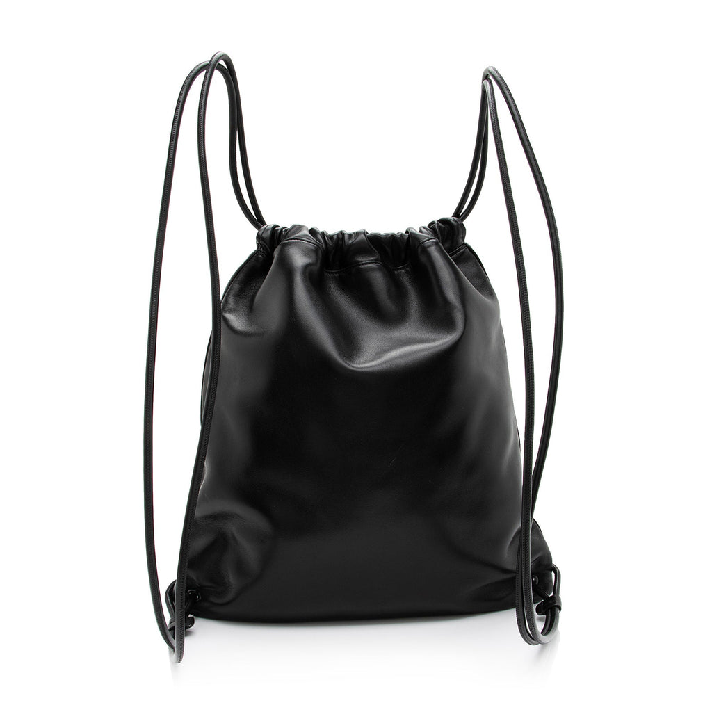 Saint Laurent Lambskin Teddy Drawstring Backpack (SHF-t2PP0a)