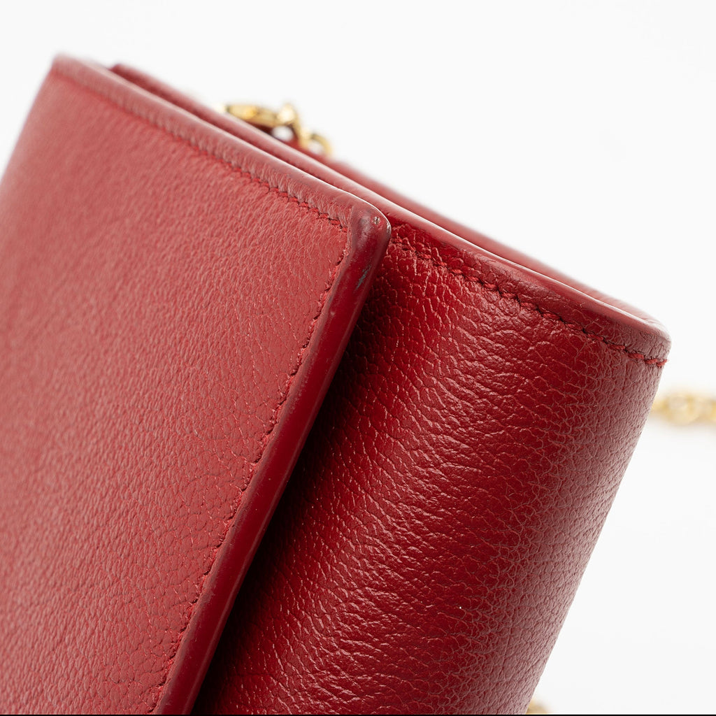 Saint Laurent Leather Belle de Jour Chain Wallet (SHF-IinJeF)