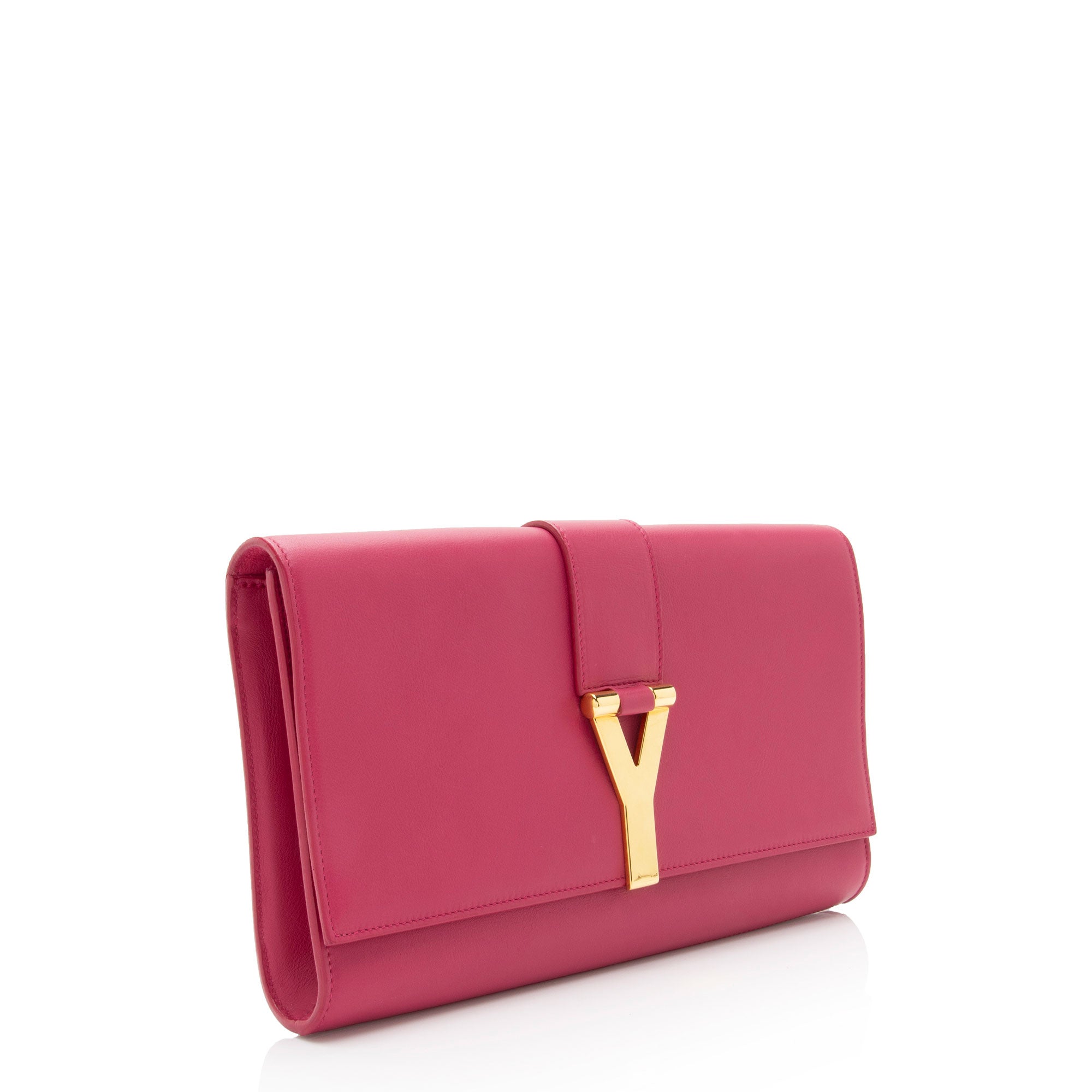 Saint Laurent Leather Chyc Clutch (SHF-SxL9j2)